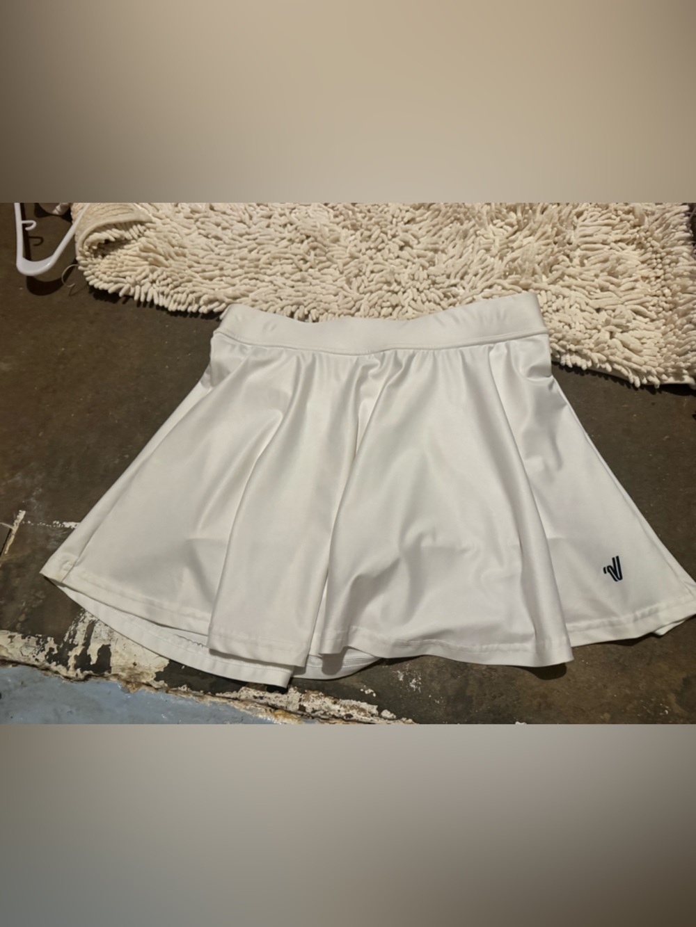 Varsity White Women's cheer Skort with Subtle Logo